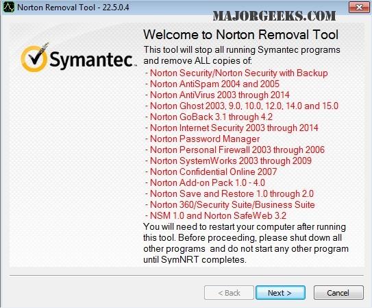 norton remove and reinstall tool