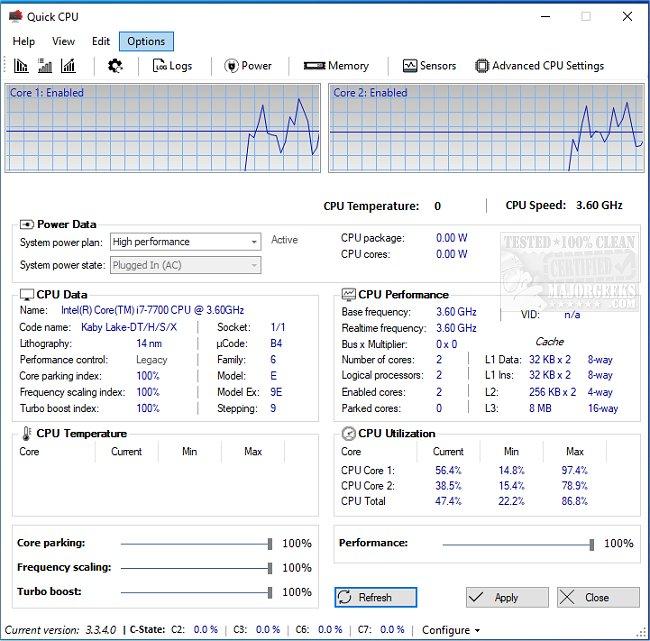 Quick CPU 4.7.0 download the new version