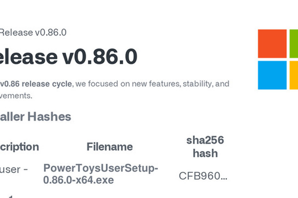 PowerToys 0.86.0 released